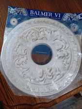 New Balmer VI Normandy 16" White Molded Polyurethane Ceiling Medallion 3.5" Hole