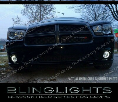 Halo LED White Angel Eye Fog Lamps for 2012 Dodge Charger | eBay
