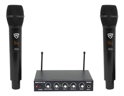 Rockville RKI60 Karaoke Dual Wireless Microphone Mixer For Home Theater System