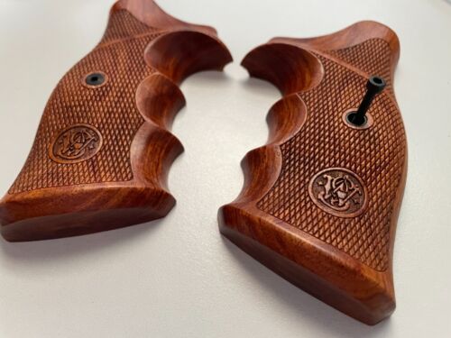 Neu dekorative Holzgriffe für S&W, K/L RUNDER BUTT 686; geschlossene Rückseite; Schachbrett - Bild 7 von 9
