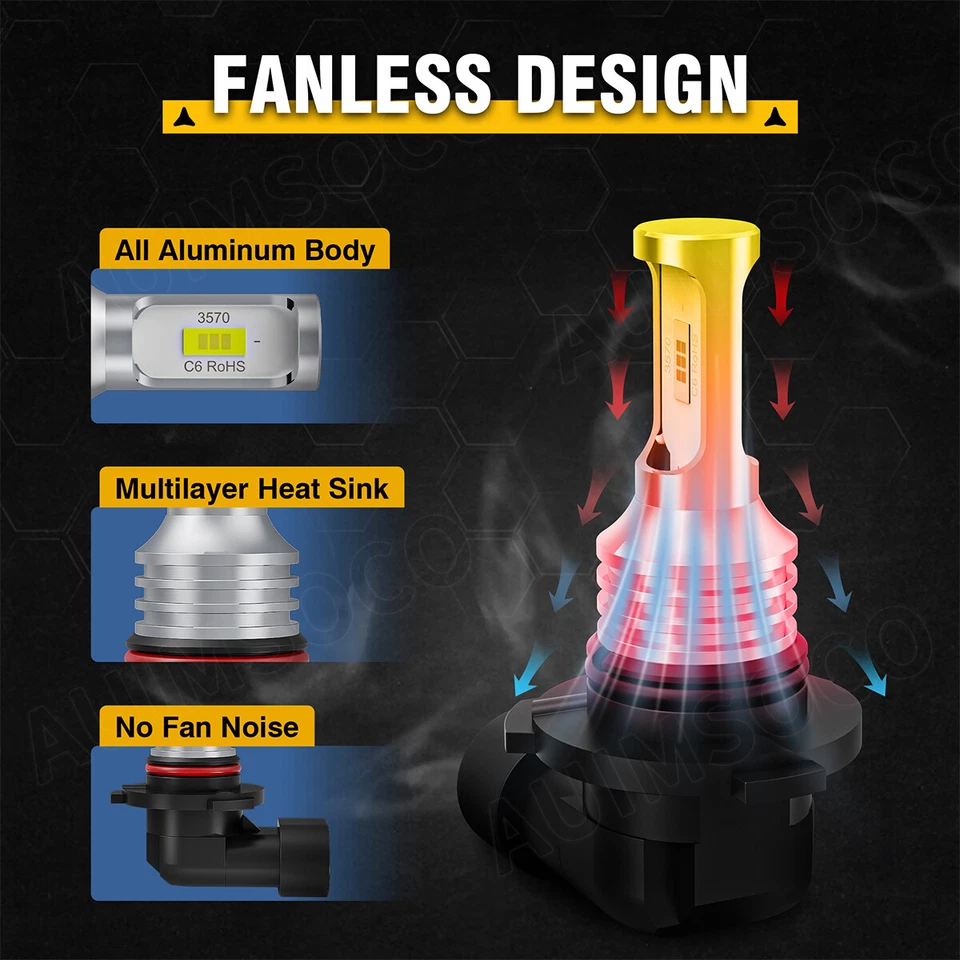 For 1999-2000 Chevrolet C3500 Cab Pickup 2/4-Door 6pcs LED Headlights 30000LM - Image 4 of 4