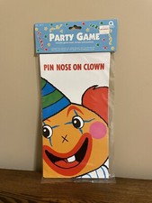 Birthday Party Game Pin The Nose On The Clown for 8 Guests Circus Carnival Theme