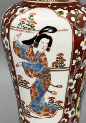 Antique Japanese Aoki Brothers Meiji Arita Damaged Repaired Marked Ao 青 24cm - Picture 6 of 23