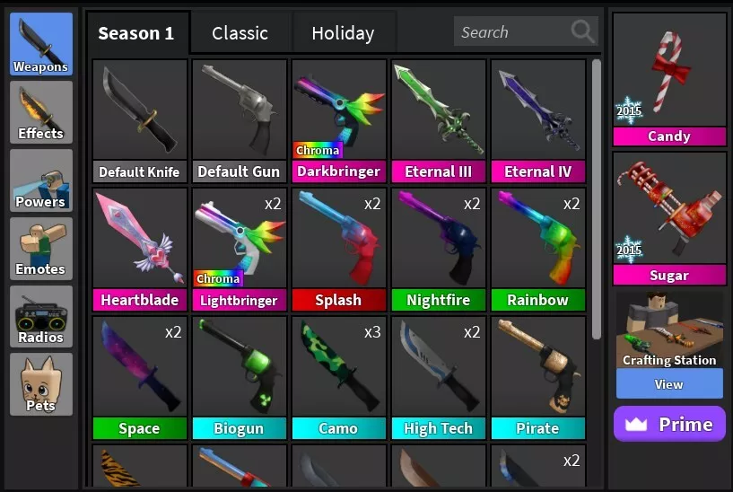 MURDER MYSTERY 2 GODLIES INVENTORY STACKED (8,000+ VALUE!)