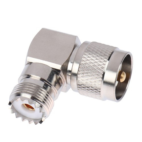UHF Male PL-259 PL259 to UHF Female SO-239 SO239 Angle 90 RF Adapter connectBag - Zdjęcie 8 z 12
