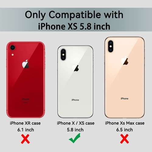 Trident Black/Clear Impact Resistant Case Hybrid Slim Cover for iPhone XS/X - Picture 6 of 9
