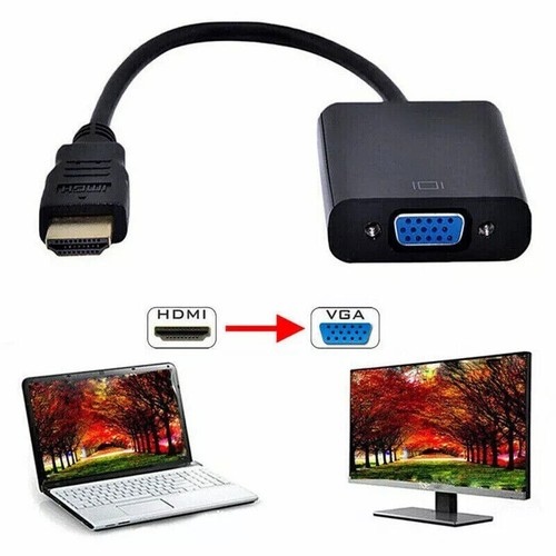 HDMI Male To VGA Female Converter Adapter Cable Audio for 1080P Monitor Output - 第 1/6 張圖片