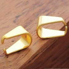 50PCS/LOT Stainless Steel Gold Plated Pinch Bails Dangle Charms Jewelry Findings