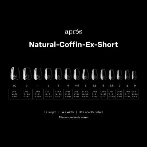 Apres Gel-X Natural Coffin Extra Short Tips Box 14 Sizes 600pc - Picture 5 of 8