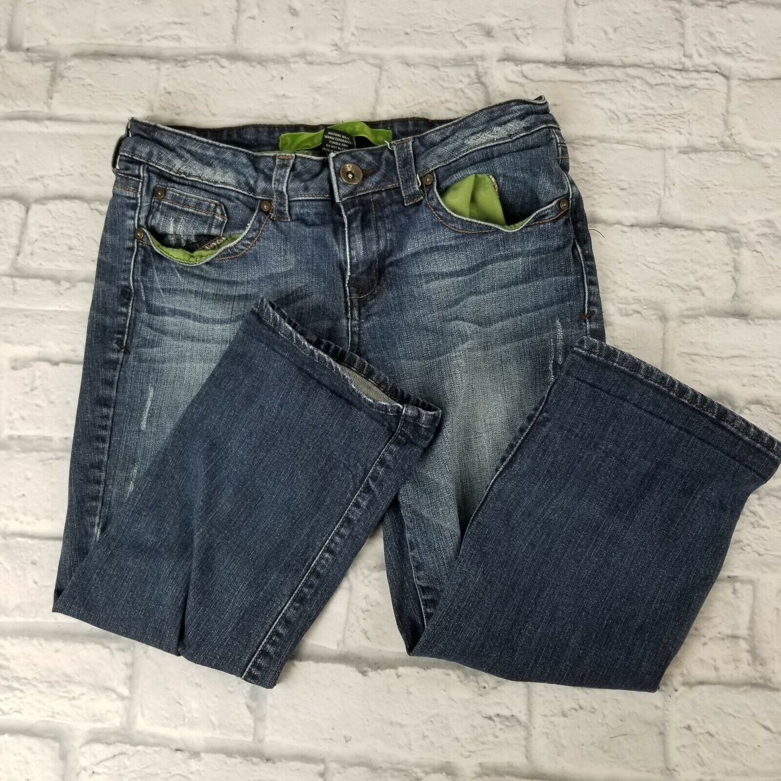 Refuge Women's Capri Jeans Denim Distressed Low Rise … Gem