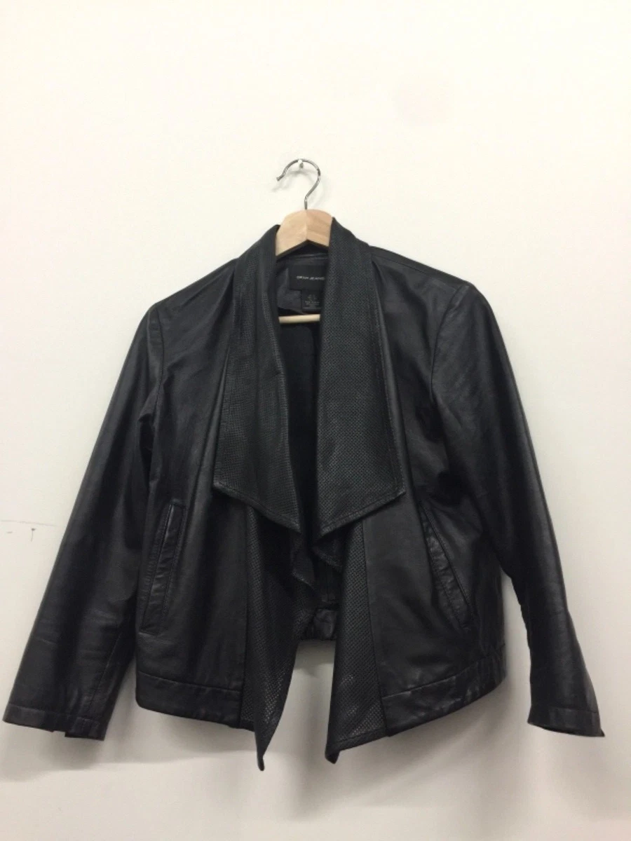 dkny leather blazer
