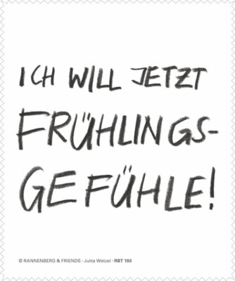 PORTOFREI! Rannenberg Brillenputztuch ''Ich will JETZT Frühlingsgefühle!'' - NEU!