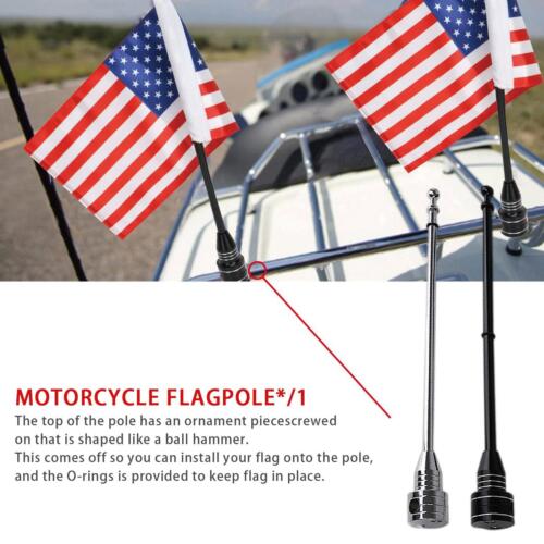 Universal Motorcycle Bike American USA Flag pole Luggage z Rack Mount X8J3 - Picture 1 of 11
