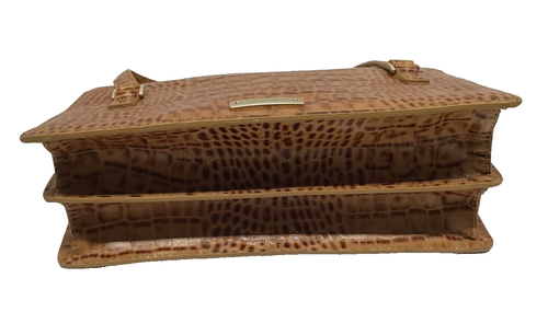 Antonio Melani Brown Crocodile Handbag Shoulder Purse - Picture 7 of 13
