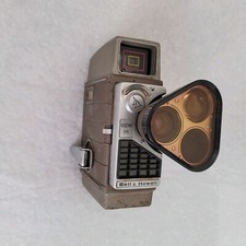 Vintage Bell Howell 8mm Film Camera with 3 Lens selection option, Hand Crank.