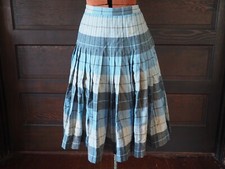 VTG 50s Pendleton Turnabout Blue Reversible 100 Wool Plaid Schoolgirl Skirt XS