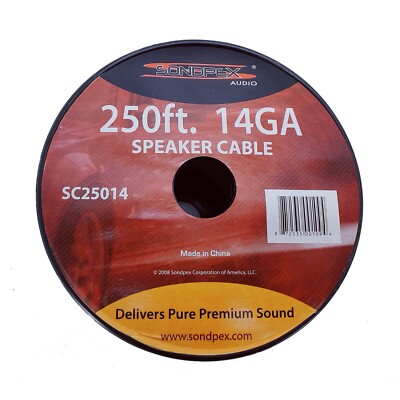 SDX Audio High Performance 250 Feet 14 Gauge Speaker Cable Wire Spool Cord CCA