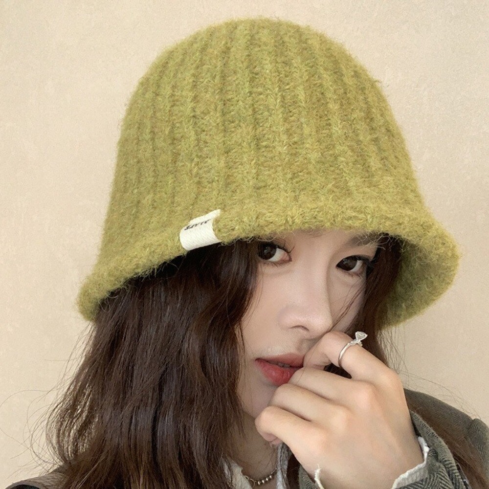 APL Cappello a secchio tinta unita a righe pescatore berretto casual invernale berretto da donna