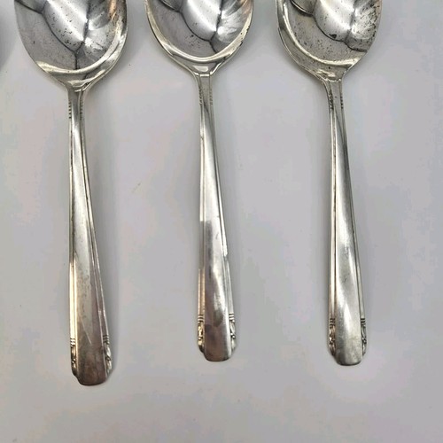 Oneida Community Elaine Tudor Silver Plate 1926 Round Bowl Soup Spoons Set Of 6 - Picture 5 of 10