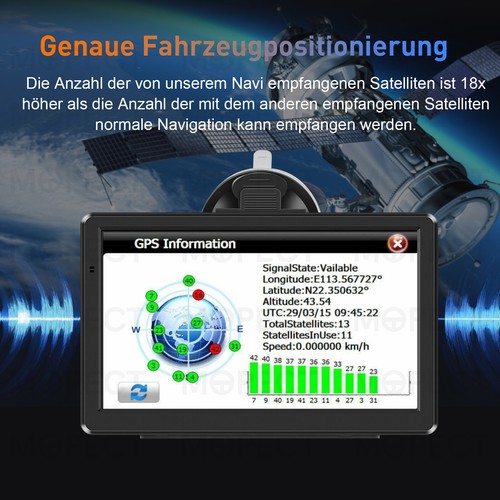 7 Zoll LKW AUTO PKW Navigationsgerät Navigation Navi 8G 2D 3D EU DE Karte MOPECT - Bild 5 von 13