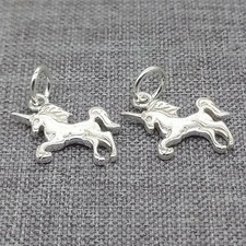 2 Sterling Silver Small Unicorn Charms for Bracelet Necklace