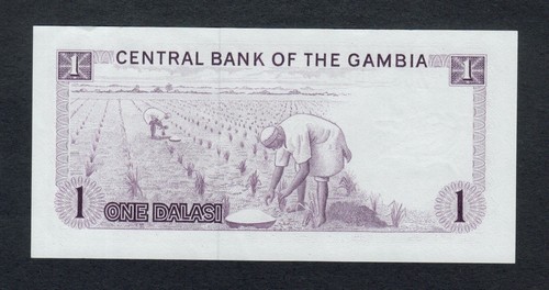 GAMBIA 1 DALASI ( 1971-87 ) Z PICK # 4h AU-UNC. - Picture 2 of 2