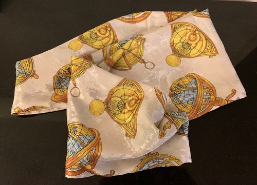 Bufanda Mujer Infinito Poliéster Sedoso Diseño Globo Beige Dorado Hecho a Mano Capucha Nuevo - Imagen 5 de 6