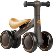 Retrospec Cricket Baby Walker Balance Bike with 4 Wheels for One Size, Coyote