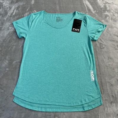 FXR Lotus Active T Shirt Womens L Green Scoop Neck Lightweight Gym Yoga NWT