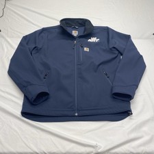 Carhartt Crowley Rain Defender Soft Shell Jacket Navy Blue AWP Men's Size Large