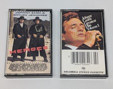2x Johnny Cash Cassette Tapes - Greatest Hits Vol. 1  Heroes w/ Waylon Jennings