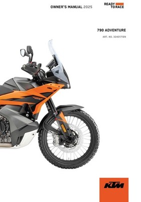 KTM Owners Manual Book Guide 2025 790 ADVENTURE US