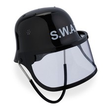 SWAT Helm Einsatzhelm Polizei-Helm SEK-Helm S.W.A.T. Mütze Visier Kinder schwarz