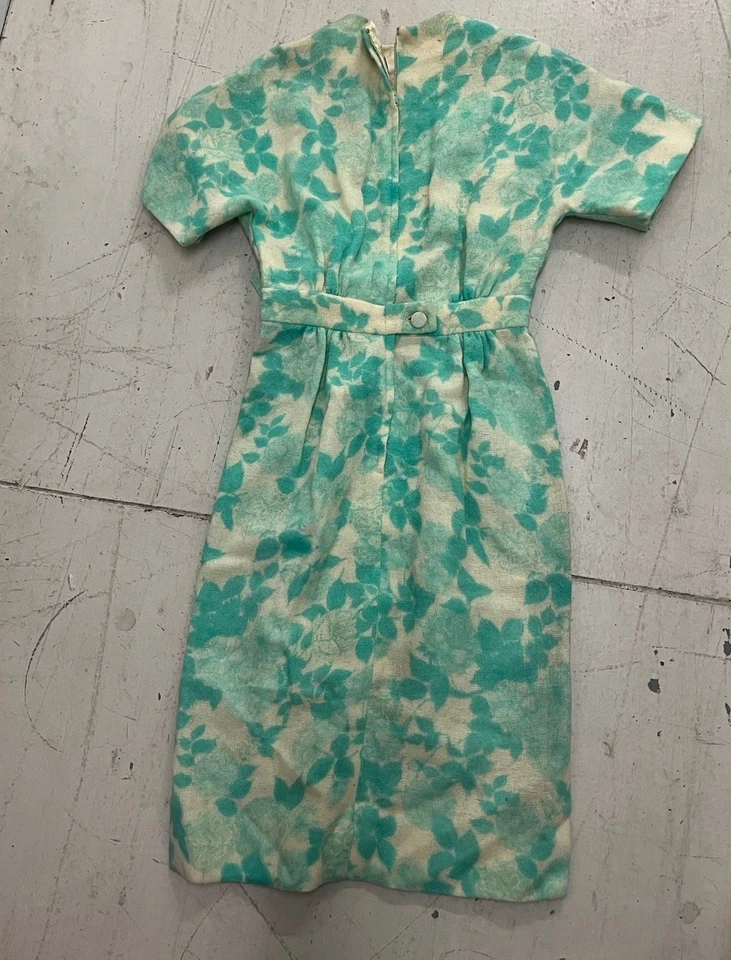Vintage 50s Mr.Mort Women’s Teal & White Floral Dress Size 15 - Image 2 of 4