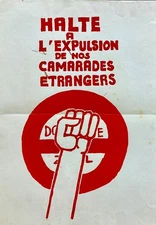 "HALTE À L'EXPULSION DE NOS CAMARADES ET.." 1968,  SERIGRAPHY, Political Poster.
