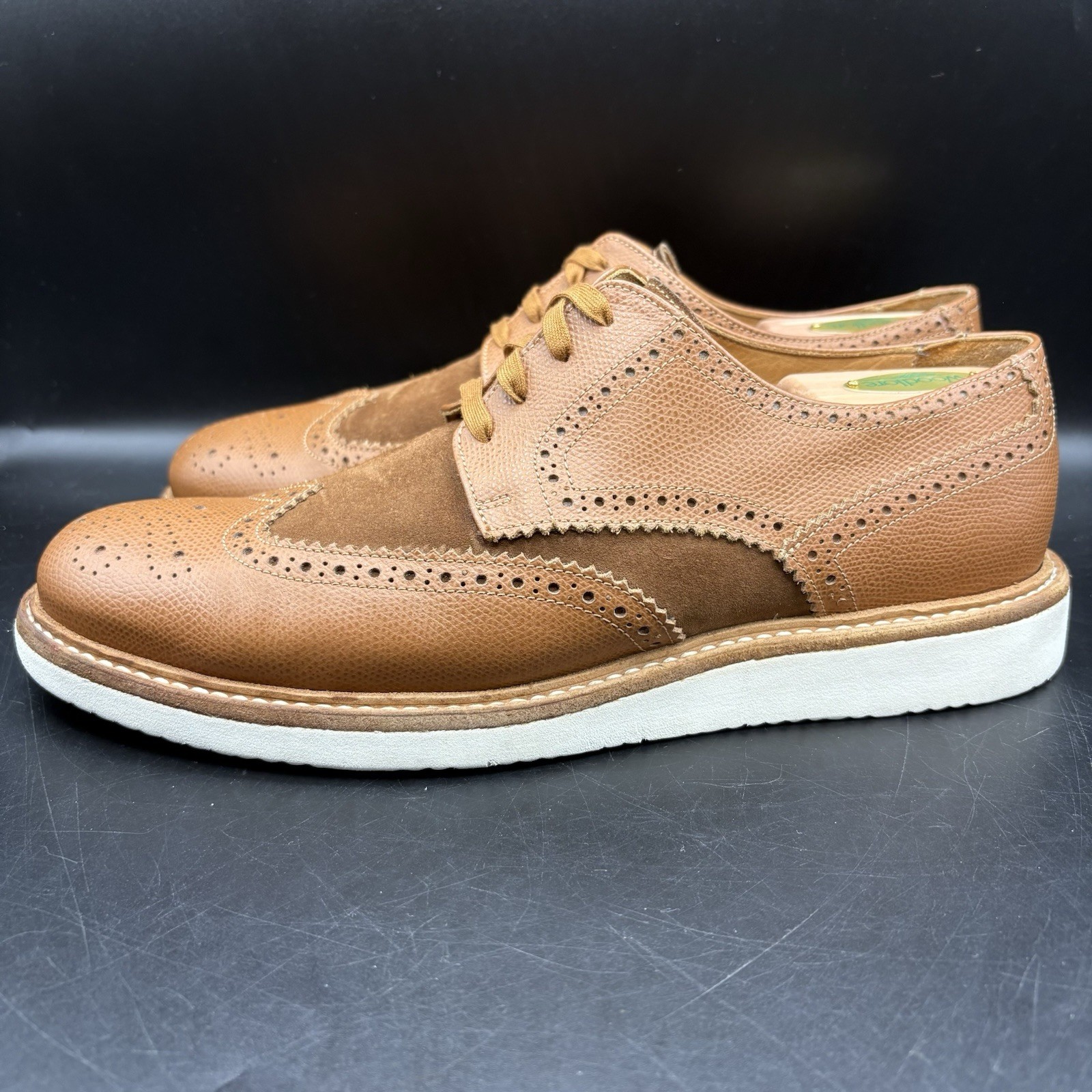 SAOLA Hydrogen 1 Zeppa Suola Brogues Scarpe Pelle Scamosciata Italia Touch of Modern Taglia 9 5