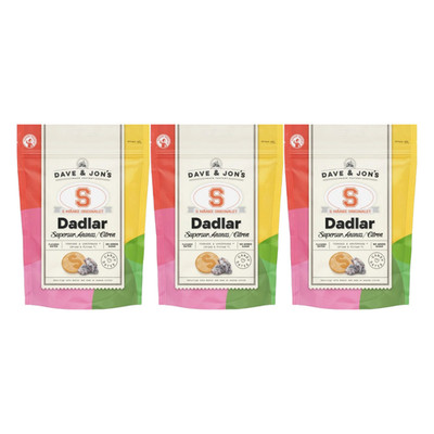 3x Dave & Jon s S-Märke Date Candy 125g Supersour Pineapple Lemon ohne Zucker...