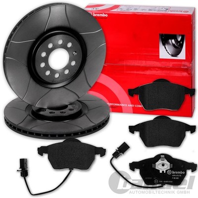 brembo GESCHLITZTE BREMSSCHEIBEN + BELÄGE VORNE für AUDI A4 8E B6 B7 + SEAT EXEO