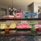 Vintage 1977 Barbie Dream House Furniture Lot - Chairs, Vanity Couch, Table, Bed
