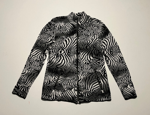Newland Womens Medium Full Zip Sweatshirt Print AOP Zebra Ski Sportswear Italy