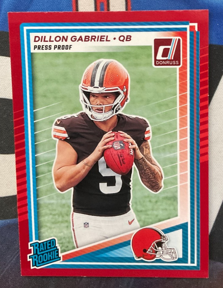 2025 Panini Donruss Football Dillon Gabriel Red Press Proof Rated Rookie (JR)