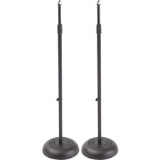 Proline MS235BK Round Base Mic Stand 2 Pack Black