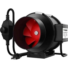 6 in. 390 CFM Inline Duct Fan with Variable Speed Controller for Ventilation