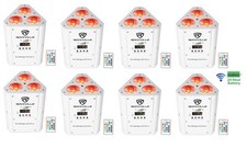 8 Rockville RockWedge LED RGBWA UV Rechargeable Wireless DMX White Par Up-Lights