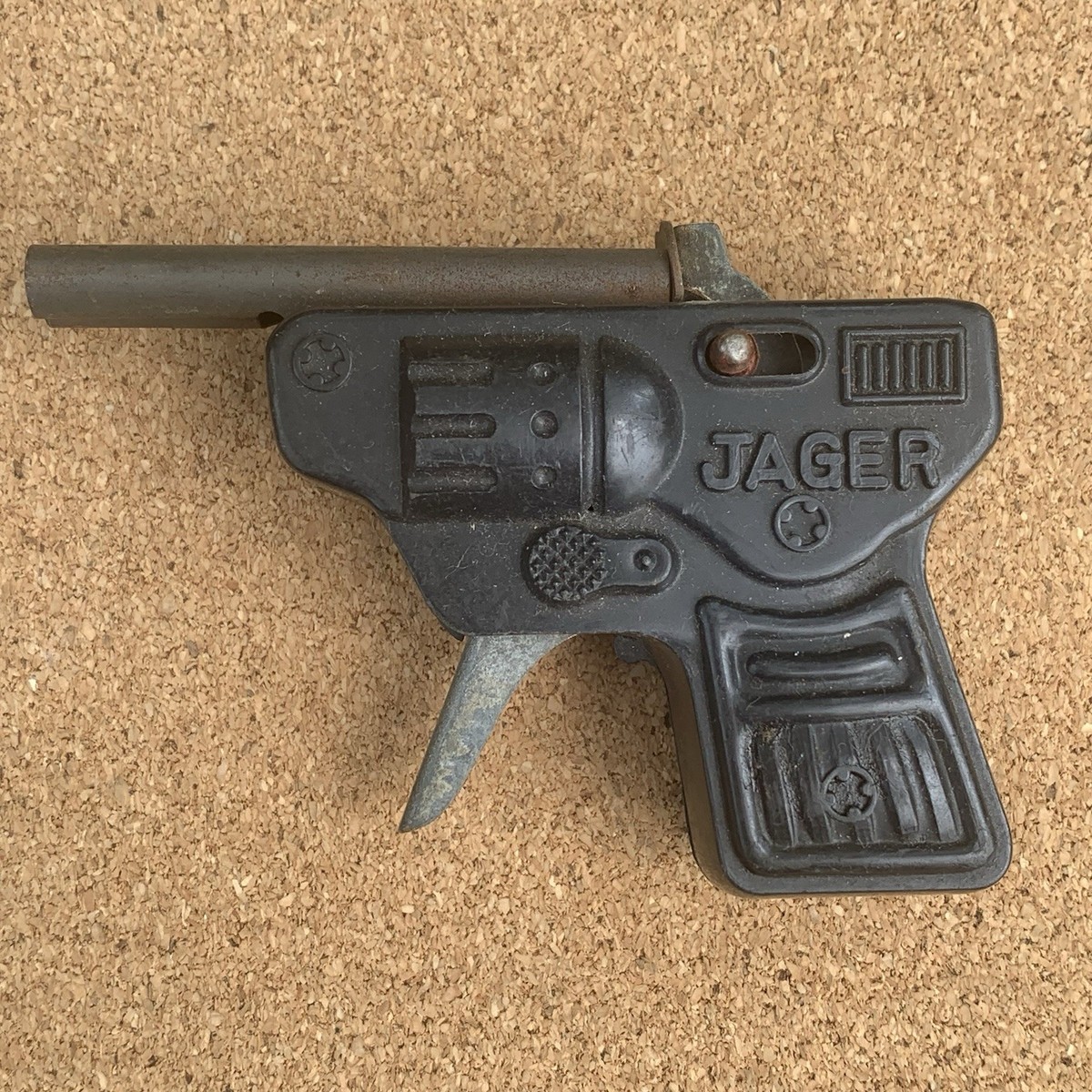 Vintage 1960s Jager Japan Children's Toy Metal Cap Gun Small Works