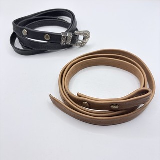 VINTAGE STERLING LEATHER BELT BUCKLE SET