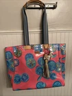 Consuela Tote Bag, Large, Citrus Pattern, Rare, Pink with Leopard Print