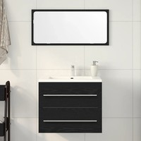 Waschbeckenunterschrank BadmöBel Eichenoptik Schwarz 60X38,5X48 Cm