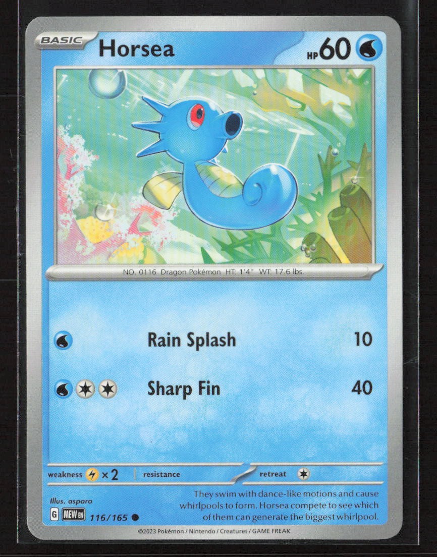 Horsea #116/165 SV: Scarlet & Violet 151 Common Pokemon TCG NM/M