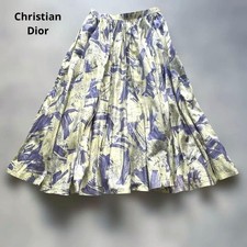 Rare Christian Dior Vintage Floral Print Pleated Midi Skirt